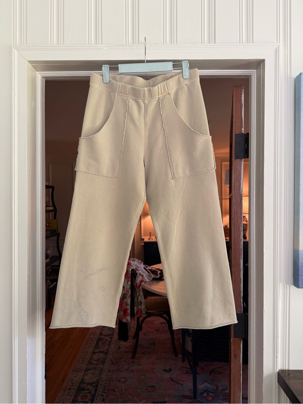 Frank & Eileen Cropped Straight Leg Pants, Triple Fleece Cotton, Size S